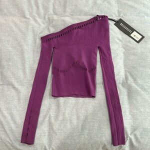 White fox boutique, long sleeve asymmetrical top